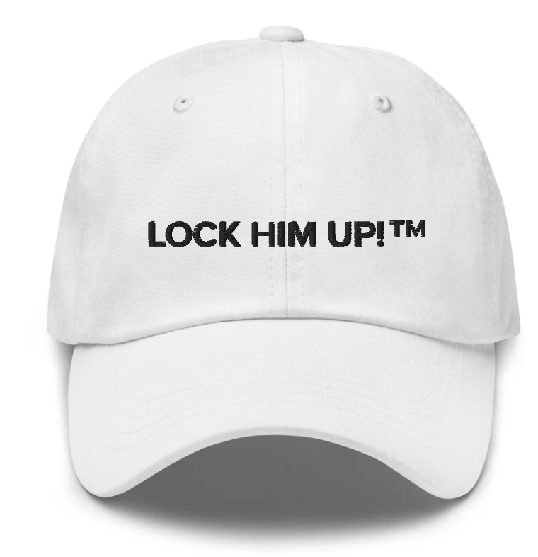 A white hat with black text

Description automatically generated