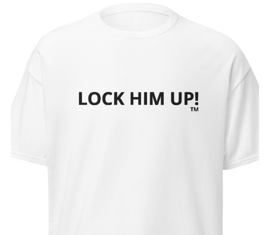 A white t-shirt with black text

Description automatically generated